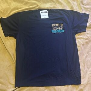 Moschino Navy T-Shirt with Vibrant Graphic